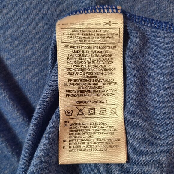 Adidas Large Men’s Performance Blue Heather Tee Shirt - Picture 6 of 10